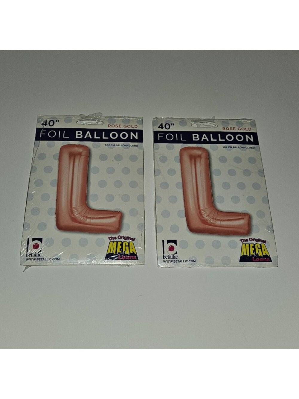 NEW 2 Rose Gold Foil Balloons Lot Party Wedding Letter L Betallic 40" Megaloons